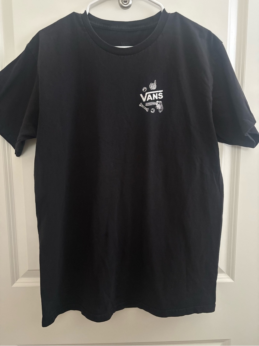 Vans Black Short Sleeve Tee with Small White Logo Graphic